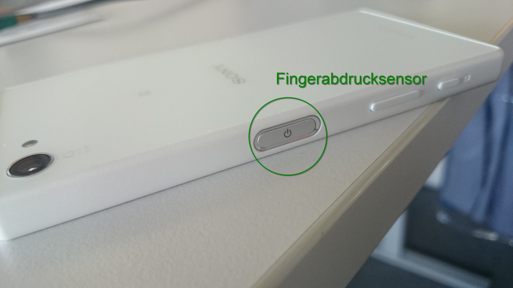 Der Fingerabdrucksensor im Power-On-Button